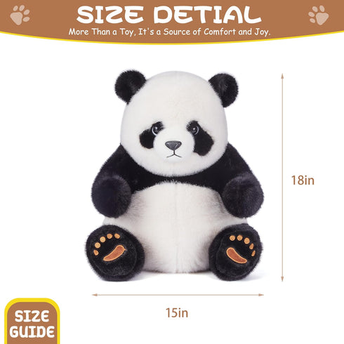 Riverwar Toy,18" Big Panda Stuffed Animal Plush Large Size Cute Giant Cuddly Soft Gift for Babies, Boys