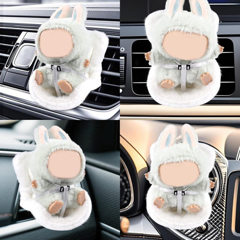 BOXOB 3.94-6.69in Dolls Car Seat, Decorative Car Doll Sofa with Furry Cushion & Fragrant Tablets Cute Air Vents Chair