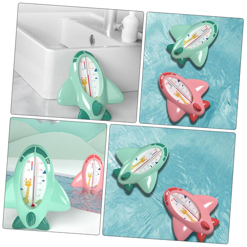Swimming Bath Thermometer in Cartoon Plane Shape PP Material Water Temperature Monitor for Bathtub Pool and Fish Tank
