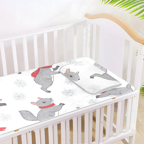 HXshaoye 28" 52"Breathable Cooling Baby Mattress x Crib Bumper Pads for Baby&Toddler Snowflake Patterns Cartoon Gray
