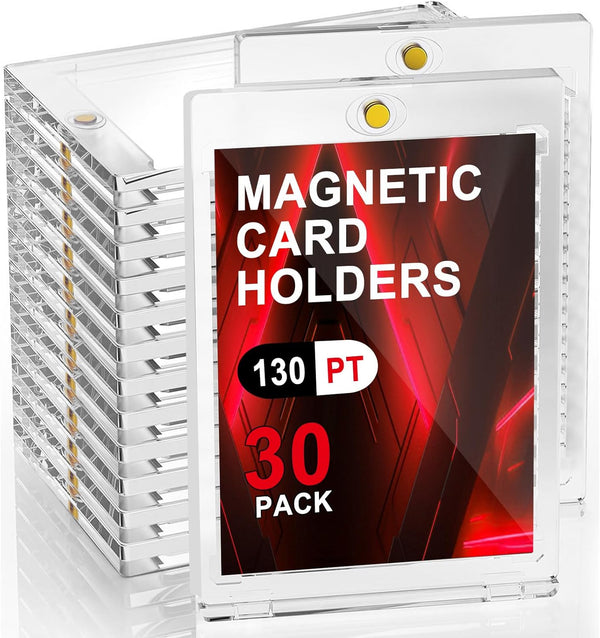 ToBeAce 130pt Magnetic Card Holders, 30ct One Card Touch Holder for Trading Cards,