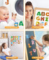 Wooden Thick Alphabet Magnets for Toddlers, Large Colorful ABC Magnetic Letters Educational Toy Set for Kids