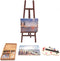 Dollhouse Miniature Wooden Easel Oil Painting Set with Palette and Watercolor Box - 1/12 Dollhouse Decoration