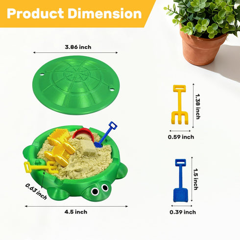 Estairkas Mini Turtle Sandbox Zen Garden for Desk, Desktop Sandbox on the Go Stress Relief, Mini Desk Zen Sand Garden
