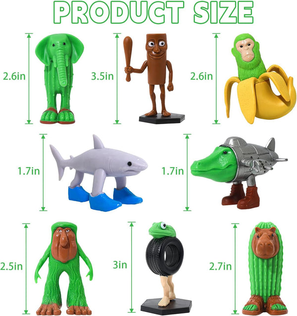 DUMPOP 8PCS Italian Brainrot Action Figure,Tralalero Tralala Figures Toys with Tralalero Tralala, Tung Tung Tung Sahur