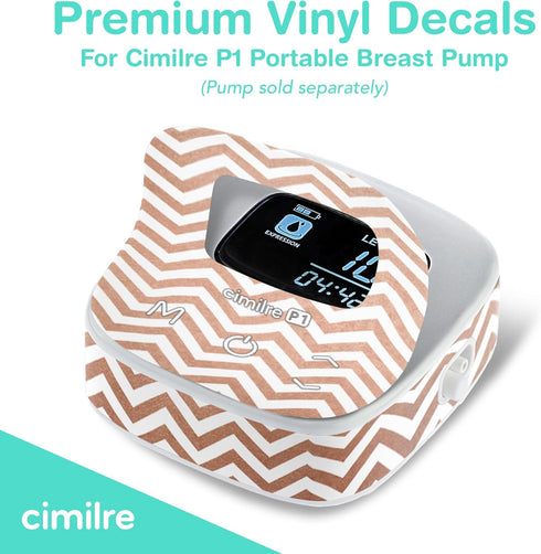 P1 Rose Gold Chevron Skin Decal for Breast Pump Chic Chevron Vinyl Wrap Precision Fit Protective Cover