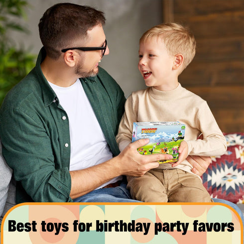 TWERF 30 Pack Set 6-12+ Party Favors for Kids- Animals Building Blocks Goody Bags Stuffers Classroom Prizes Easter