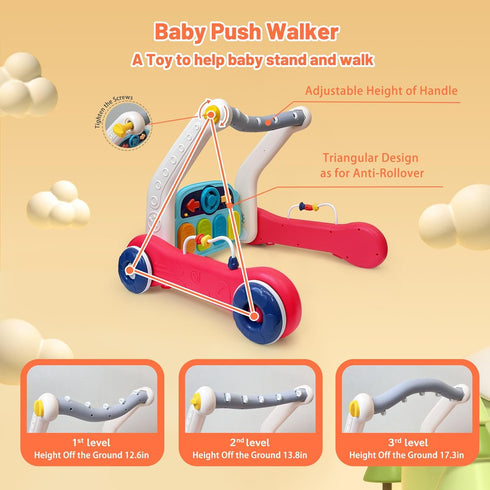 Cuterabit Tummy Baby Gym Play Mat & Baby Walker, Baby Activity Center with Music and Light, Time Mat, Push Toys