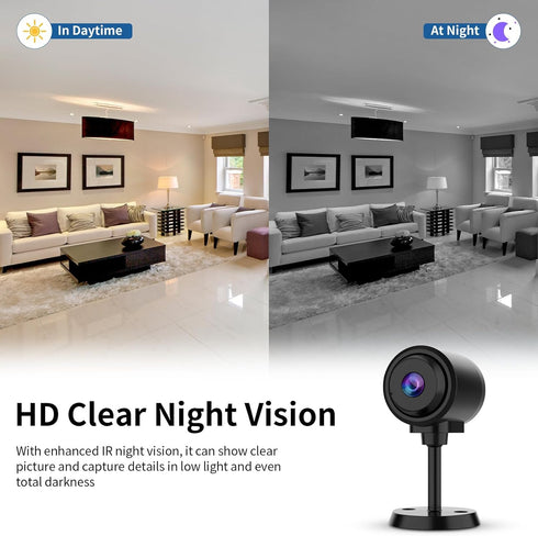 VSTARCAM 1Pcs, 2.4GHz 136 Tiny Camera for Home Security WiFi Portable Battery Operated with IR Night Vision, Human