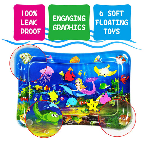 ZHUYNXIR Tummy 27.5x20 Water mat Infant Toys, Inflatable Premium Water mat Baby and Toddlers is The Perfect Fun time