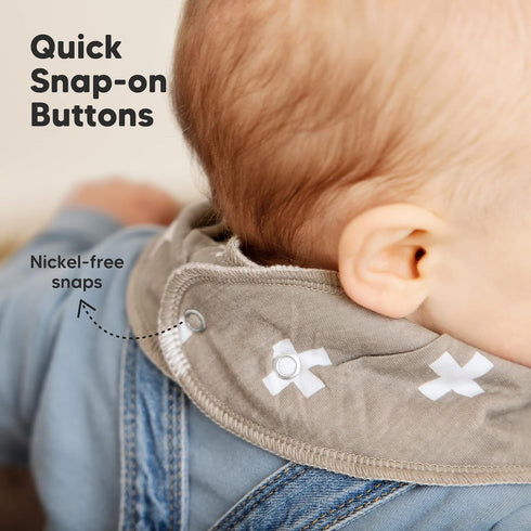 KeaBabies 8-Pack Organic Baby Bandana Drool Bibs, Stylish Super Absorbent Teething Bibs for Infants
