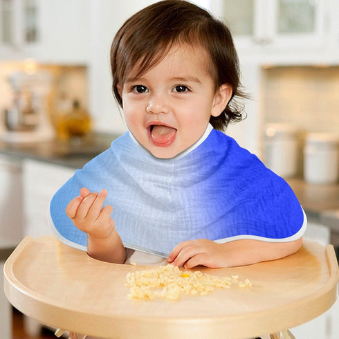 decor gift 4 Pack 22x11in Cotton Baby Burp Cloths Soft and Absorbent? Blue Calm Gradient Feed Cloth for Unisex