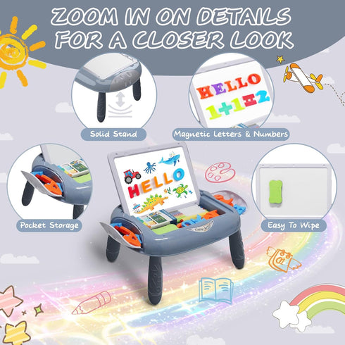 1-2 1-2 Gift for Years Old Boy, Boy Toys with Magnetic Letters and Numbers, Portable Doodle Board Easel, Learning