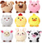 Skylety 9 Pcs Mini Plush Stuffed Animals Bulk, 3.15 Inch Cute Soft Decompress Toys for Kids