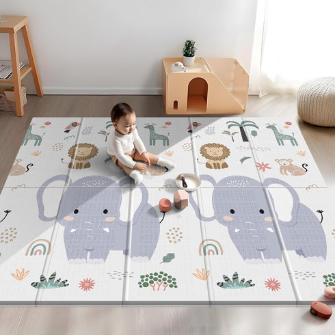 NOONKTY 79x71 Extra Large Baby Play Mat for Floor, Foldable Foam Playmat