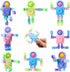 8 Hanaive Pcs Robot Fidget Spinners for Kids Transformable Fingertip Gyro Chain Toy Deformable DIY Stress Relief Fidget
