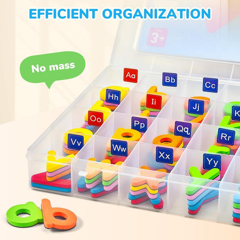 VoSinrly 234 Classroom Magnetic Letters Kit Colorful Pcs with Double - Side Magnet Board - Foam Alphabet Letters