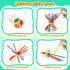 WhimsiPlay 42-Stick 3 4 5 6 Counting, Montessori Wooden Board Game, Dice Game, Math Puzzle Toy for Kids Years Old