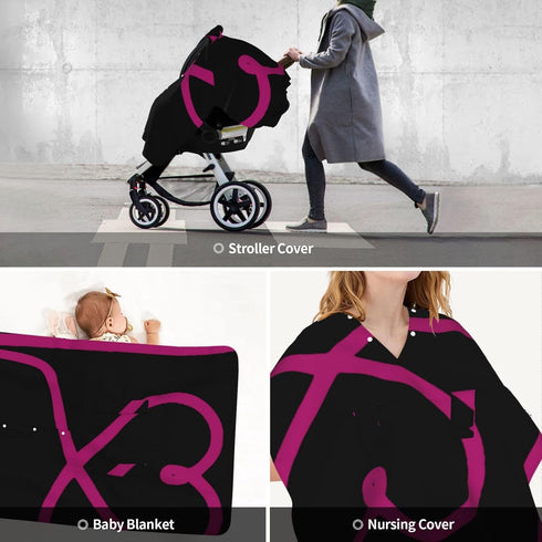 Zhbvncp Heartbeat Nurse Baby Car Seat Cover & Breastfeeding Nursing Cover - Breathable Stretch Fabric Multi-Use Nursing