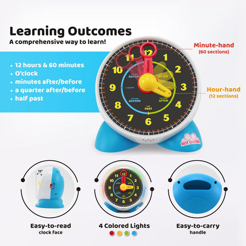 BEST LEARNING Learning Clock - Educational Talking Toy to Teach Time with Quiz and Music for Kids Ages 3-6
