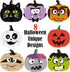 Censen 600 Pieces Halloween Stickers - 1.5 Inch Pumpkin Character Roll Stickers, 8 Designs for Kids Party Decoration