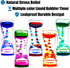FKYTION Pack 5 Liquid Motion Bubbler Timer of Colorful Hourglass Liquid Bubbler ADHD Fidget Toy Sensory Toy Anxiety