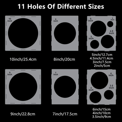 Weewooday 11 Holes Balloon Sizer Box Cube, 2-10 Inch Collapsible Plastic Balloon Size Gauge Tool