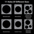 Weewooday 11 Holes Balloon Sizer Box Cube, 2-10 Inch Collapsible Plastic Balloon Size Gauge Tool