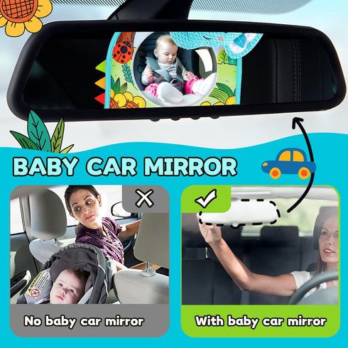 0-6-12-18 Koty Car Seat Toy - Kick and Play Activity Center with Mirror,Teether and Crinkle, Fun Travel Baby Toy