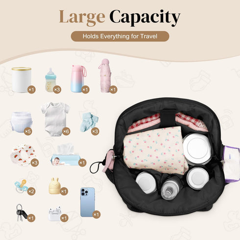 FullWoyi Mommy Diaper Bag Tote, Puffer Diaper Tote Bags Crossbody Hospital Bag Travel Large Bag, with Pacifier Case