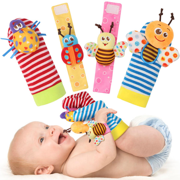 Bloobloomax Baby Rattles Toys for 0-12 Month, Infant Girl Boy Toys Set with Wrist Rattle Socks