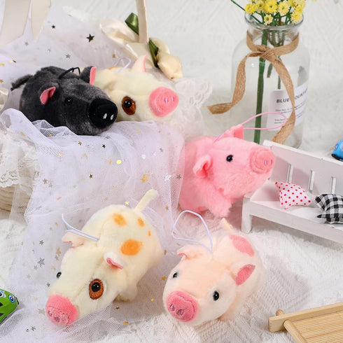 12 Pack Cute 4 Inch Plush Animal Toys, Mini Stuffed Doll Keychain Tote Bag Pendant for Birthday Party DIY Home Decor