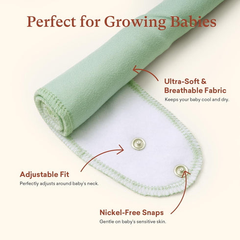 10-Pack Soft Absorbent Baby Bandana Bibs - for Teething & Feeding