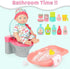 deAO Baby Doll Play Set, 25 PCS Accessories with Chair, Booster Seat, High Crib Toy, Toilet, and Bathtub