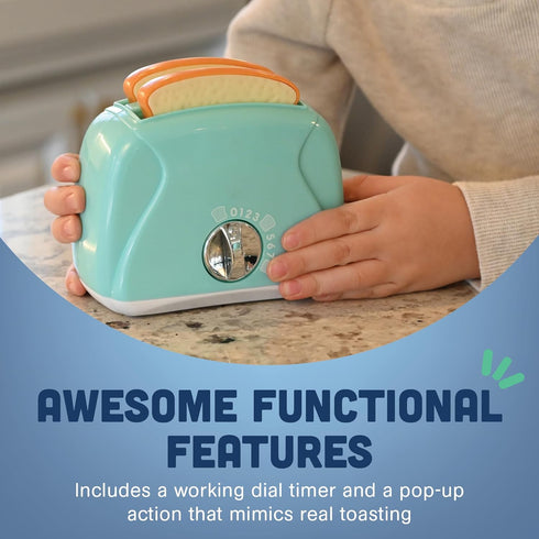CP Toys 3+ Constructive Playthings Kids Play Toaster with Bread for Imaginative Play, Kitchen Appliances Learning Toy