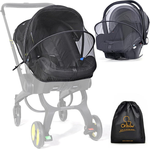 Orzbow Mosquito Net for Baby Car Seats, Universal & Breathable Insect Mesh Net, Black, Suitable for Summer