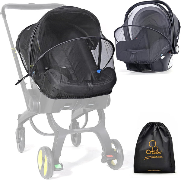 Orzbow Mosquito Net for Baby Car Seats, Universal & Breathable Insect Mesh Net, Black, Suitable for Summer