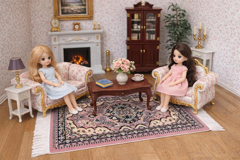 Set 2 10 7 Inch of Dollhouse Area Rugs Miniature Carpet Accessories for Doll Houses, x Rectangular Floor Dcor, Oriental