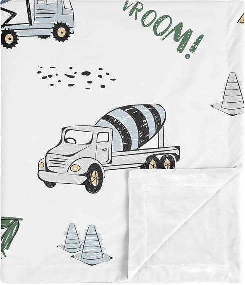 Sweet Jojo Designs Construction Truck Boy Blanket Receiving Security Swaddle for Newborn