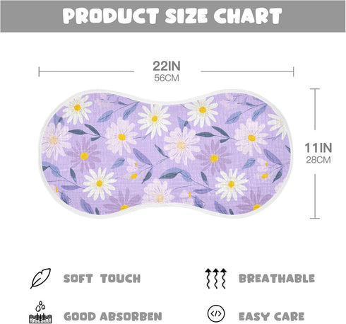 decor gift 4 Pack 22x11in Cotton Neutral Burp Cloths Easy Care Sunflower Pastel Purple Yellow Baby spit up Cloth