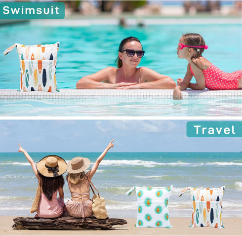 YULUONAPS Wet Dry Bag Waterproof Reusable Wet Bag for Swimsuit, Travel, Bathing, Beach, Pool, Diapers, Yoga Gym Bag