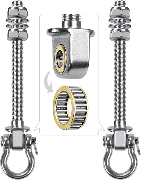 BeneLabel Heavy Duty Swing Hangers with Bearings, Set of 2 Stainless Steel Hardware for Hanging Hammocks, 1500LB