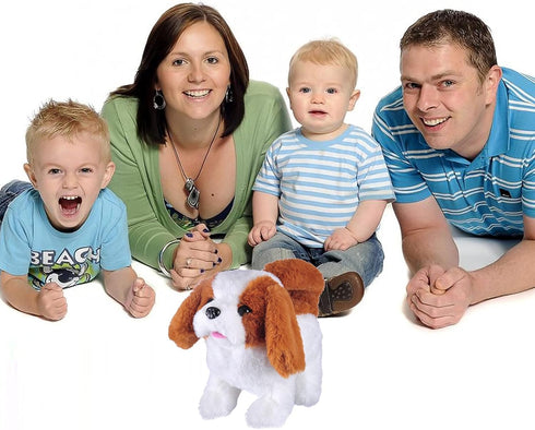 WorWoder Interactive Electronic Plush Saint Bernard Toy Puppy - Walking, Barking, Tail Wagging Companion for Kids