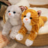 9.8" PEACH CAT Cat Stuffed Animal Realistic Kitten Plushies Soft Plush Toys Gifts for Kids Grey and White