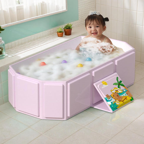 Generic 0-8 9.84 Inches Foldable Bathroom Bathtub - Anti-Slip Bathing Tub for Years Old, Portable Foldable Tubs |