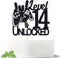 Cos mos Video Game Level 14 Unlocked Birthday Cake Topper - Black Glitter for Boys 14th Birthday Decorations