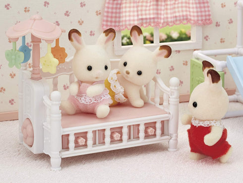 Calico Critters Crib with Mobile, Interactive Dollhouse Furniture Set with Working Features
