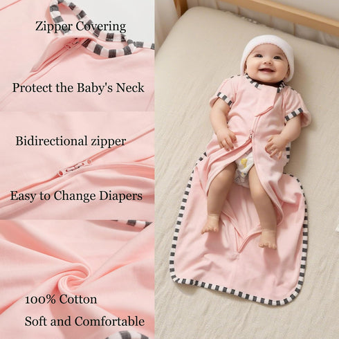 Blackleaf baby Infants,2-Piece Set Baby Swaddle Blanket for Newborns and Infant Pajamas,Bidirectional Zipper,Easy