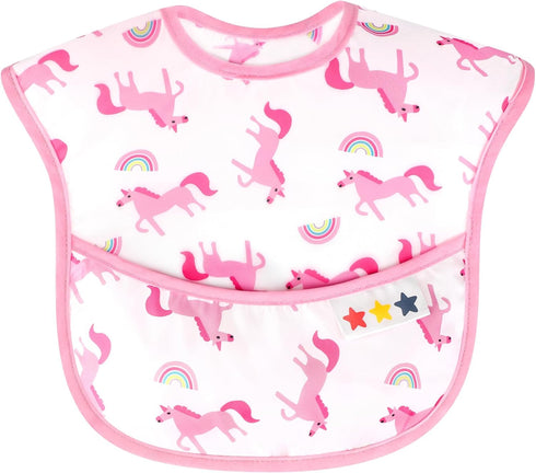 Accmor 4-Pack Mess-Proof Waterproof Baby Bibs - for Easy Eating