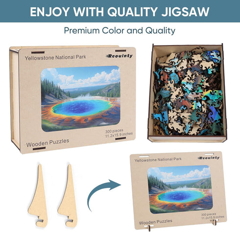Wooden Puzzle for Adults, Yellowstone National Park Wooden Jigsaw Puzzle (19.8 * 13.2in-500pcs) for Family Game